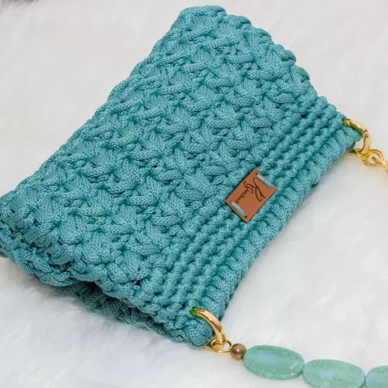 bolsa de croche com fio de poliester