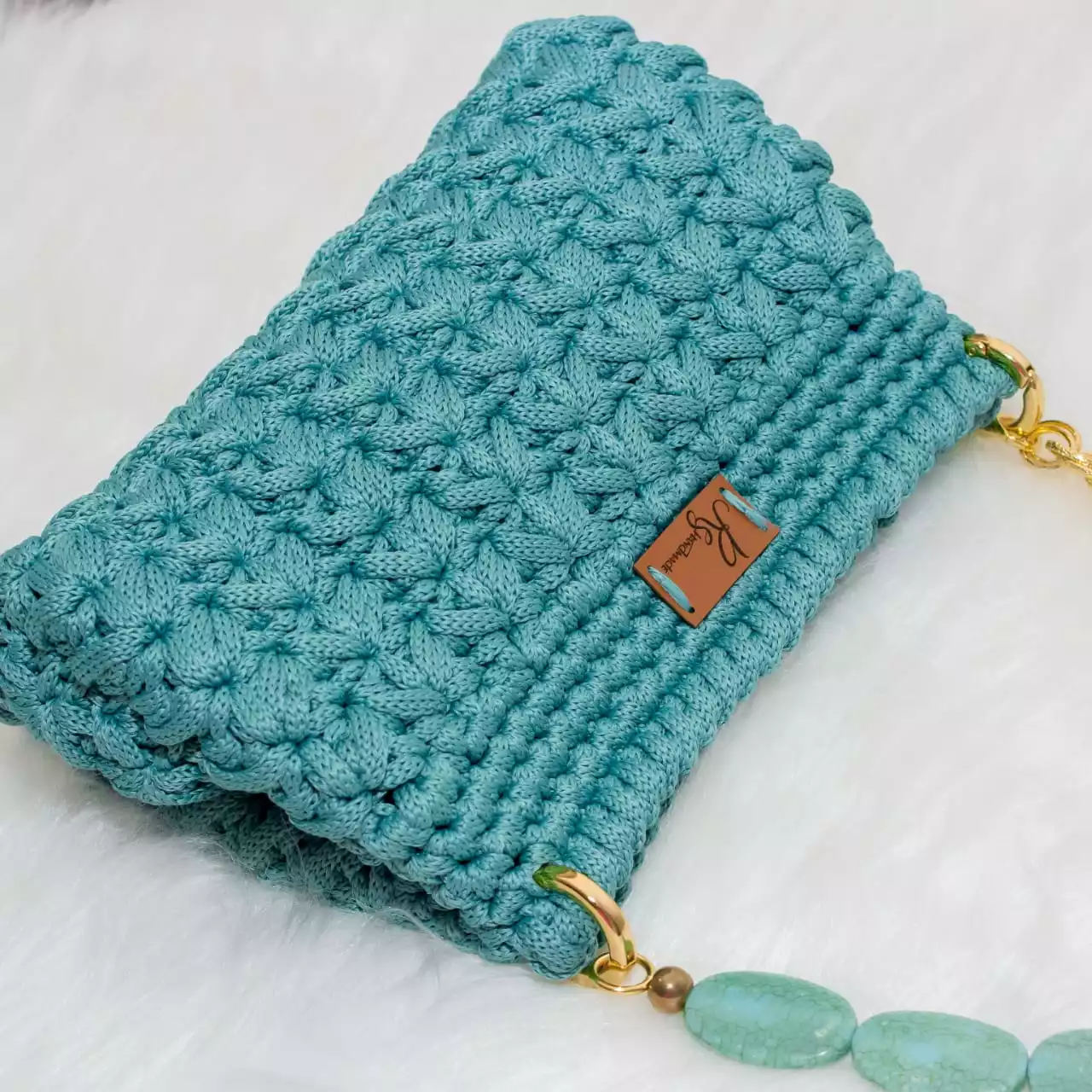 bolsa de croche com fio de poliester