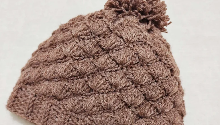 touca de croche ponto concha