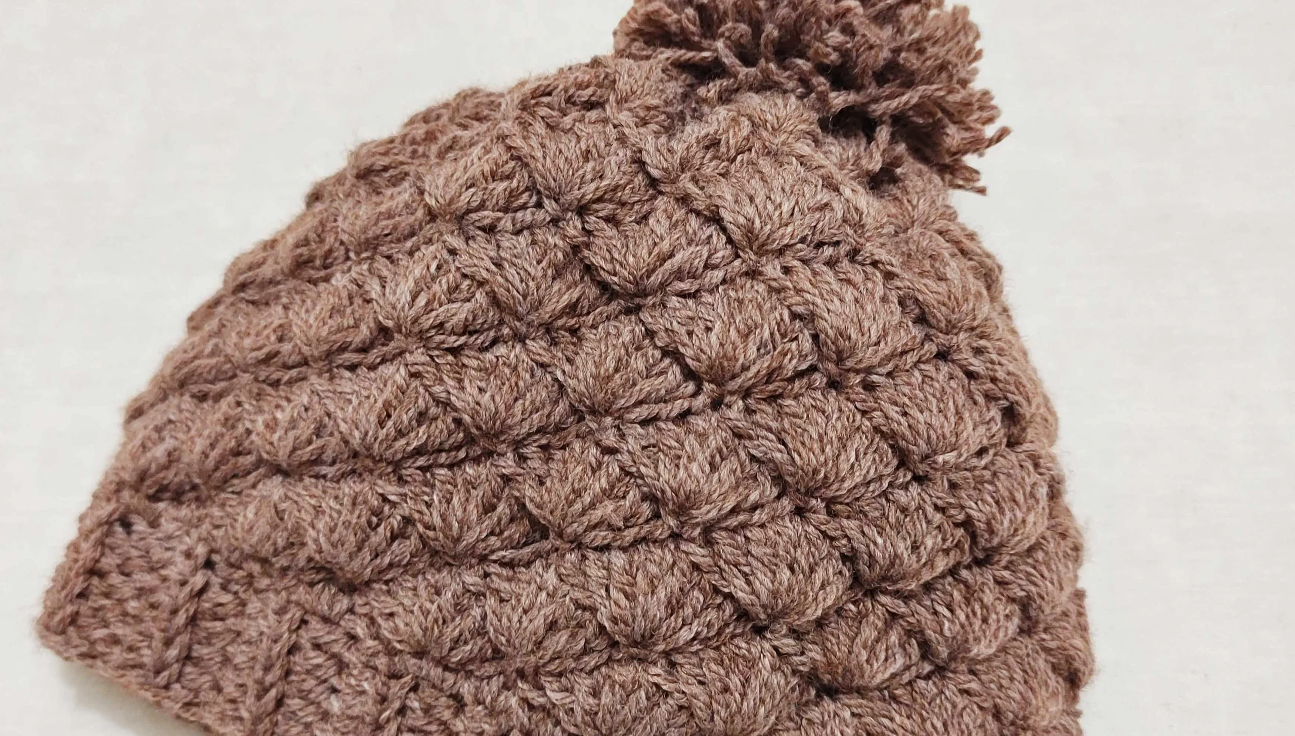 touca de croche ponto concha